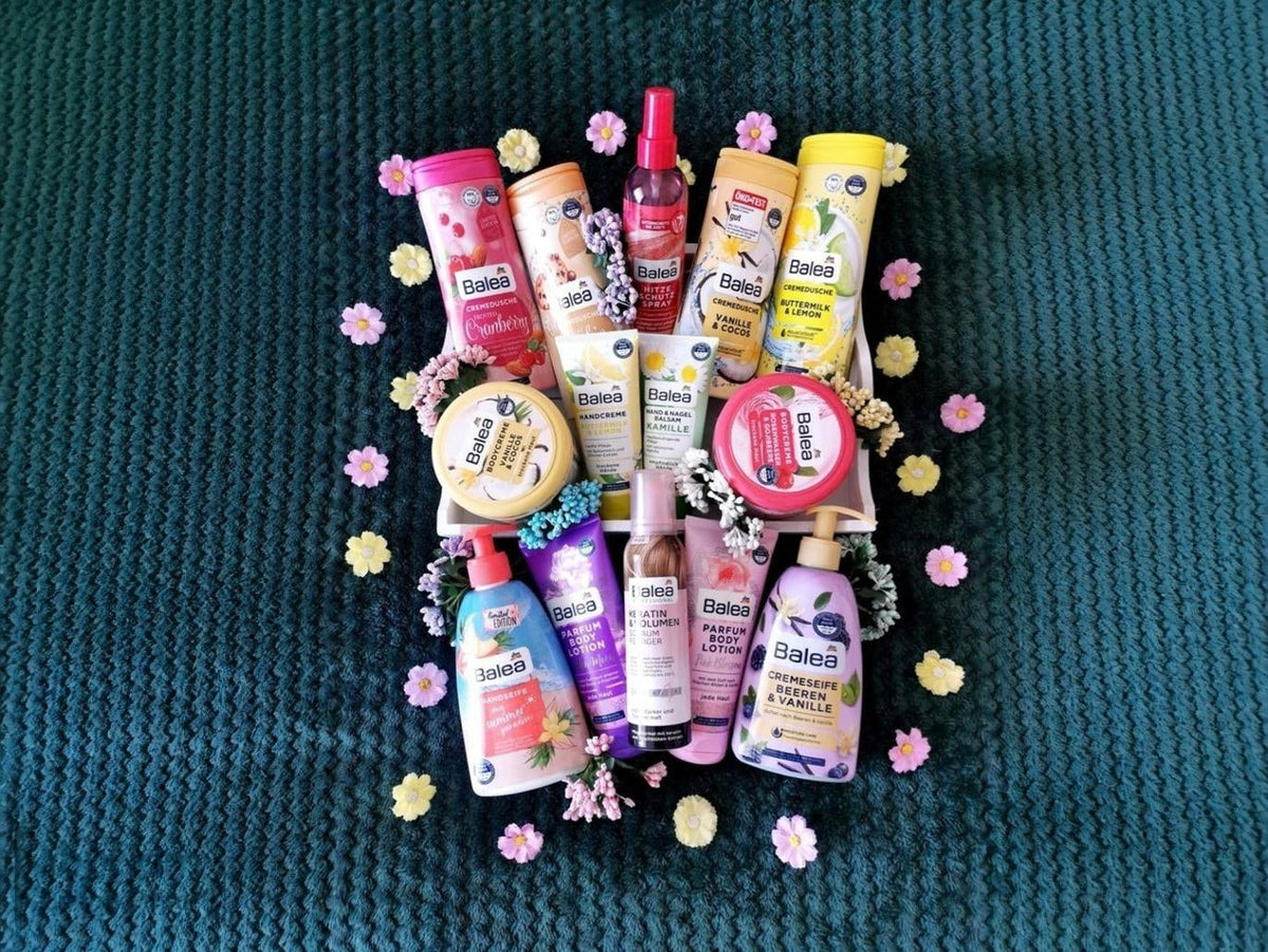 Balea products flatlay at YOR