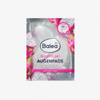 Balea hydrogel eye pads packaging with dragon fruit and pink floral design